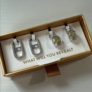 BP Charming Hoops Charms Rhodium - Popular Bomb Party square dangle charms